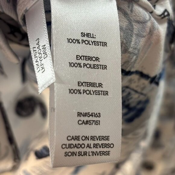 Karl Lagerfeld Paris Womens Graphic Print Long Sleeve Button-Down Shirt M 100% P - Picture 4 of 13